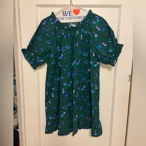 Hill House - The Katherine Nap Dress - Emerald Space Floral